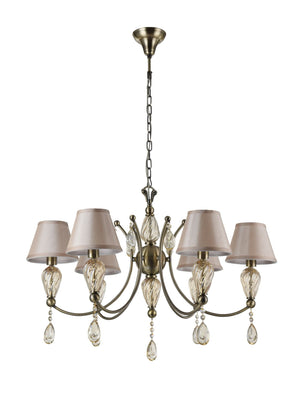 Lampadario Royal Classic in Metallo e Vetro Murano Bronzo