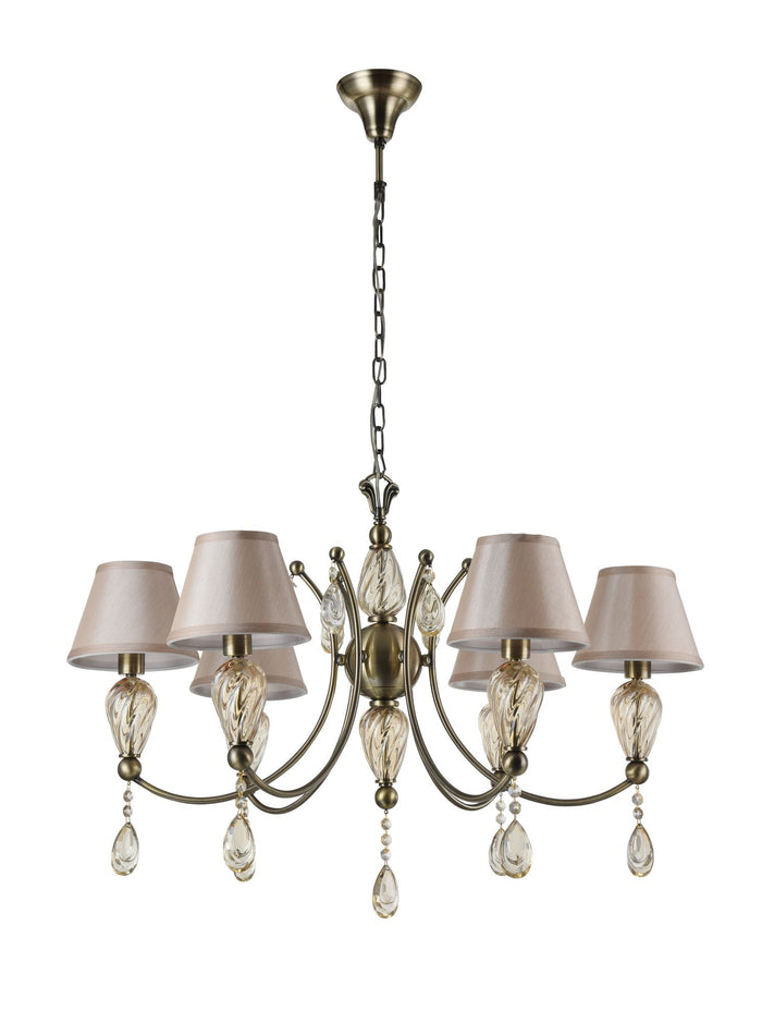 Lampadario Royal Classic in Metallo e Vetro Murano Bronzo