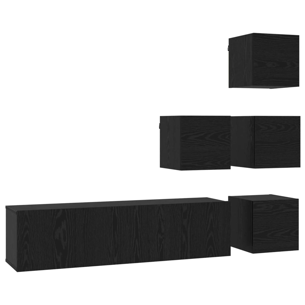 Set mobile TV 6 pcs 60 x 30 x 30 cm Rovere Nero