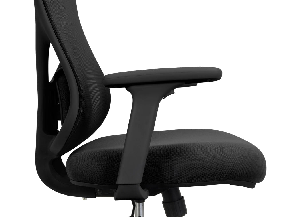 Sedia studio Hispanohogar altezza regolabile in tessuto nero