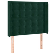 Testiera | Testata ad Orecchio Verde Scuro 93x16x118/128 cm in Velluto