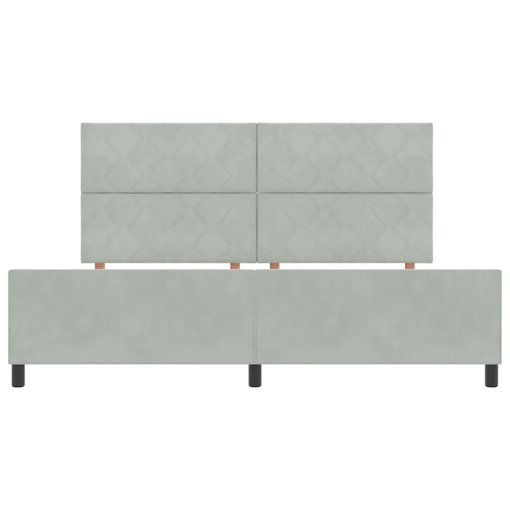 Letto a molle con testiera Grigio chiaro 200 x 200 cm Velluto 3345029