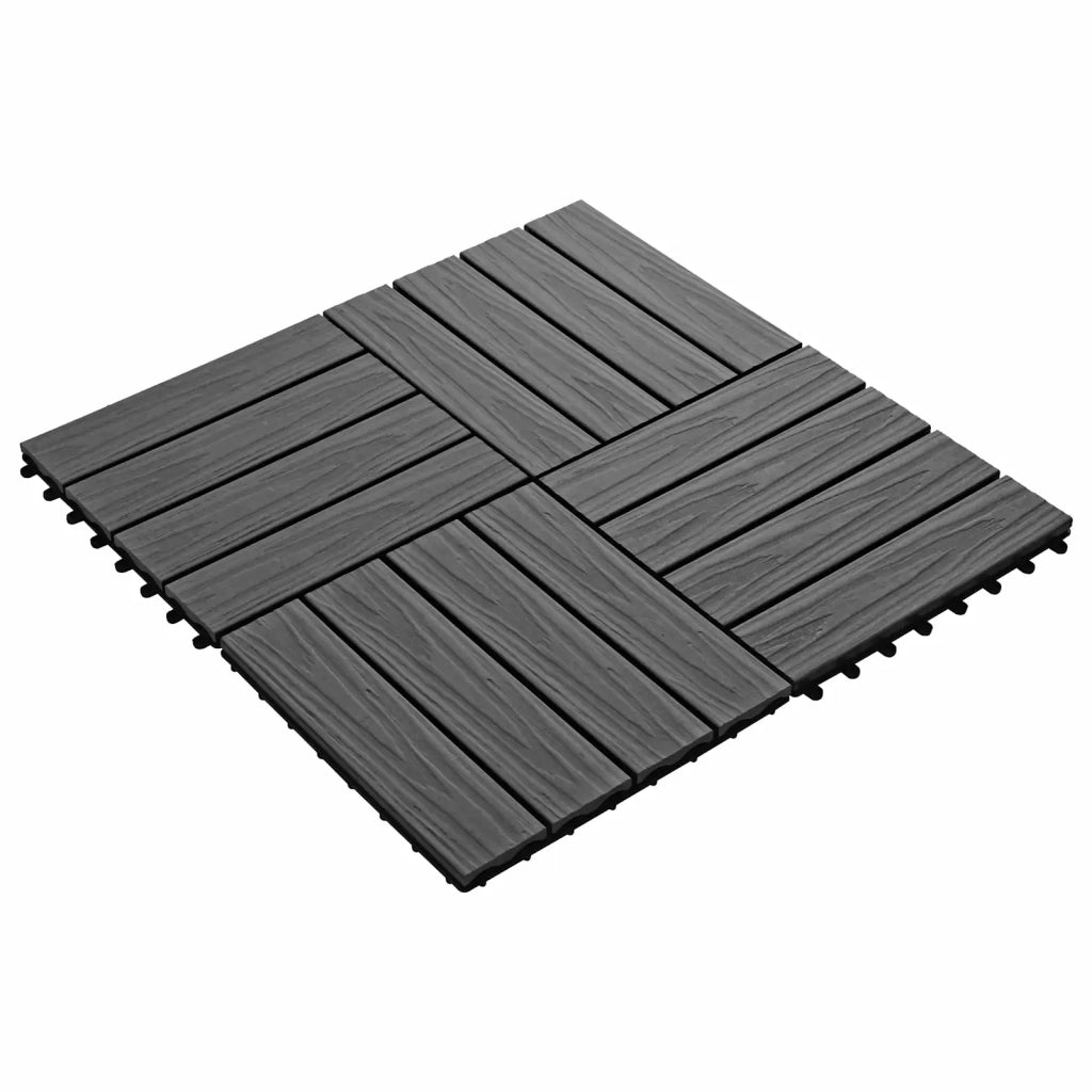 Piastrella per Decking Design 3D 11 pz Nero 30 x 30 cm WPC CFW9381867