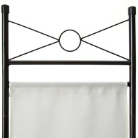 Paravento divisorio in tessuto telato bianco 4 pannelli 180 x 160 cm decoro 08_0000442