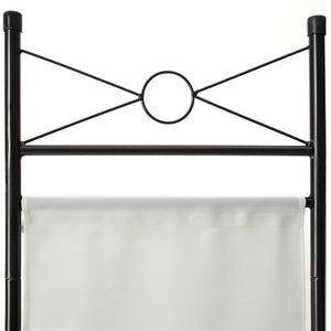 Paravento divisorio in tessuto telato bianco 4 pannelli 180 x 160 cm decoro 08_0000442