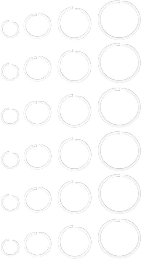 Set di Piercing per Orecchio - 24 Stuks - Acrilico Transparente - Accessori per Orecchio - Daith, Lip Ring - Set Multifunzionale - Diametro Interno 6/8/10/12mm