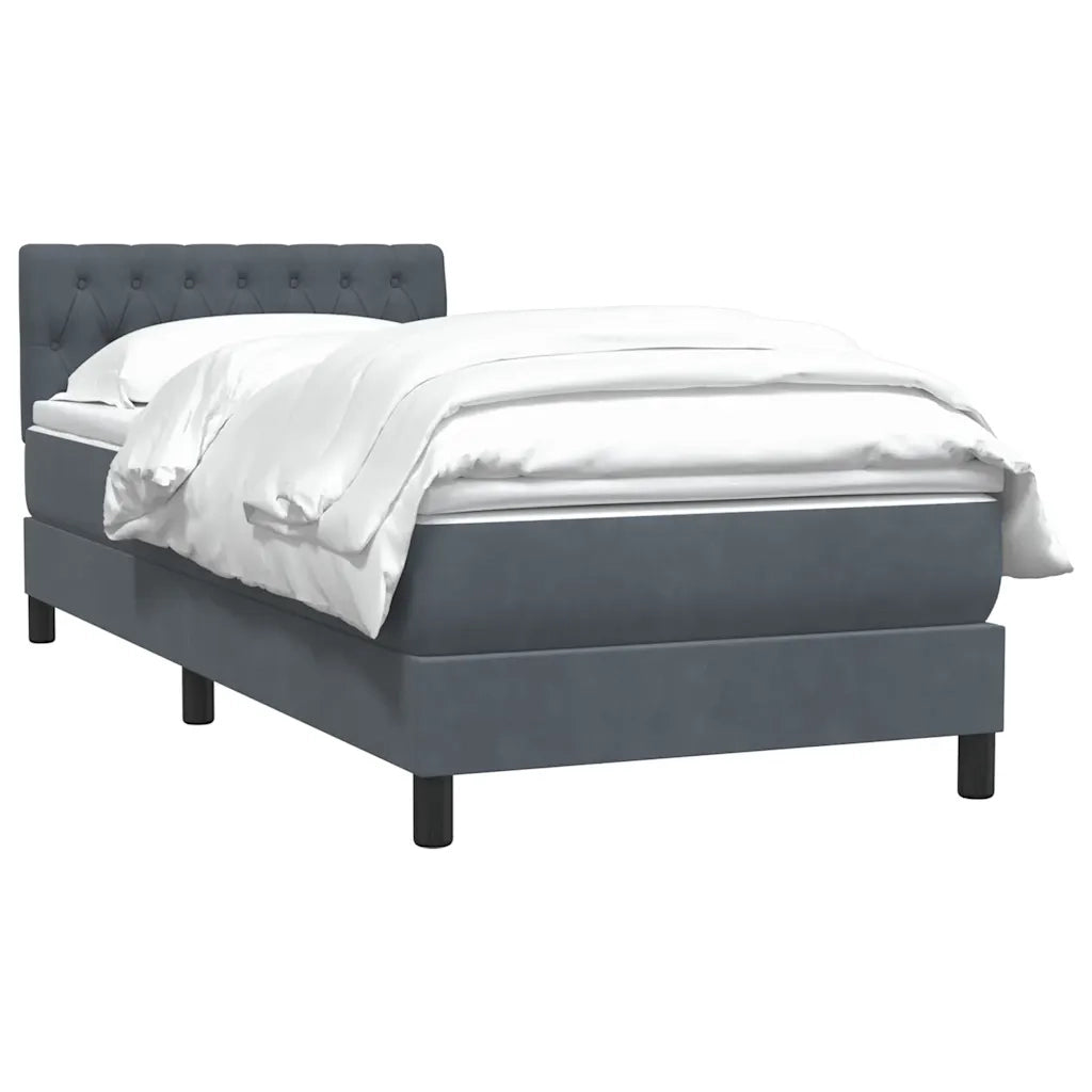 Giroletto a Molle con Materasso Grigio Scuro 90x220 cm Velluto 3316528