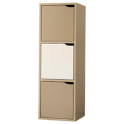 Mobiletto 3 Ante Miracle Tortora + Bianco Legno