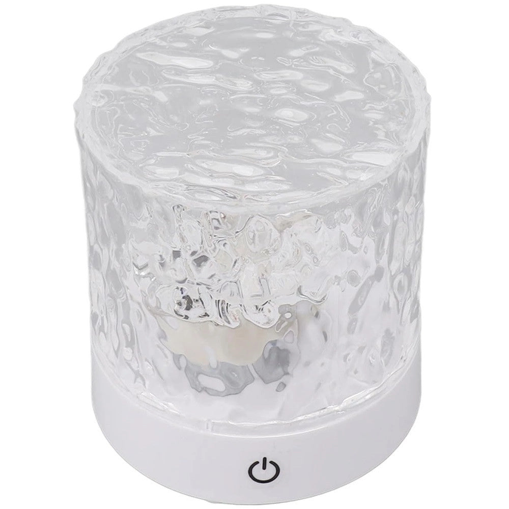 Trade Shop - Lampada Da Tavolo In Cristallo Oceanico Abs Ondulato Usb A 16 Colori Sala Giochi Pranzo -