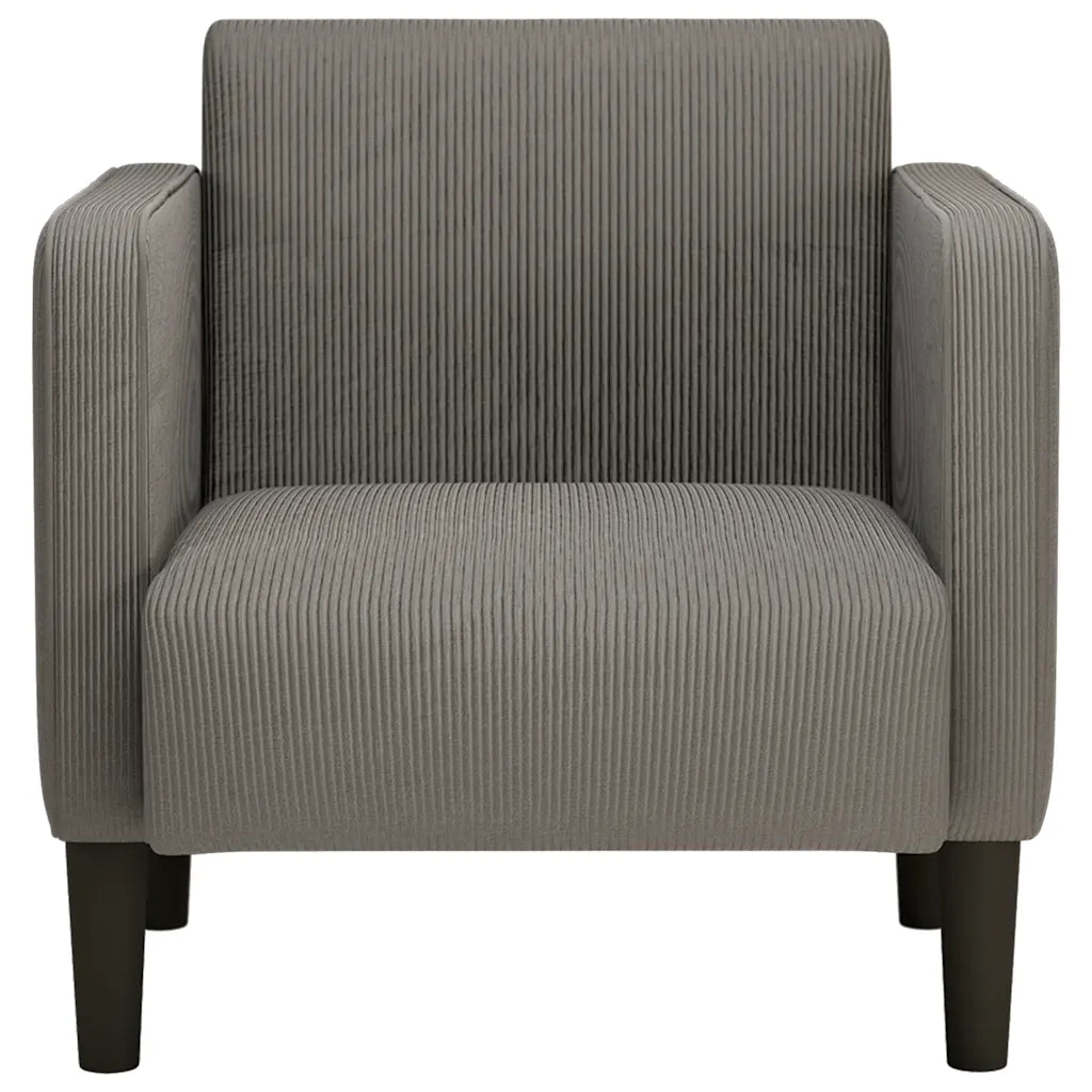 Divano Poltrona | Sedia con Braccioli Grigio Chiaro 54 cm Tessuto a Coste