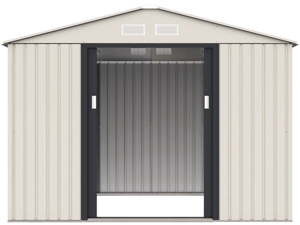 Casetta da giardino in metallo "Nebraska" - 5,30 m² - Beige/Grigio antracite