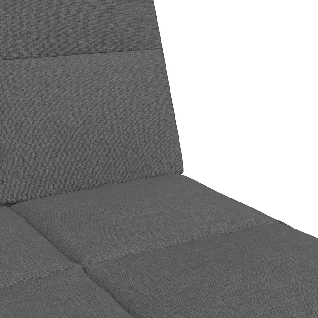Divano Letto 2 Posti con Poggiapiedi Grigio Scuro in Tessuto 3258104