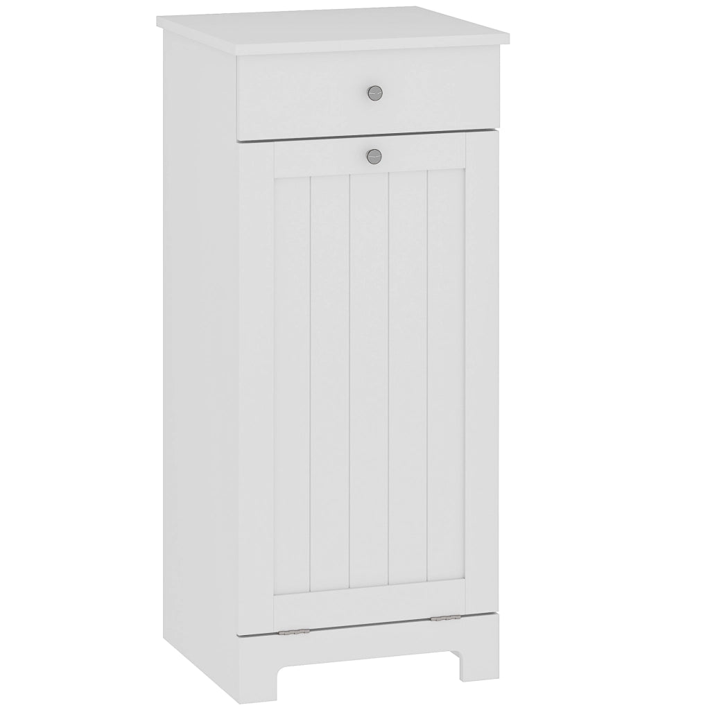 Armadietto da Bagno con Cestino Bianco ¨C Zephmum ¨C 40x38x90 cm