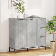 Credenza-Buffet-Armadio da cucina Grigio cemento 89.5 x 33 x 82 cm Legno multistrato