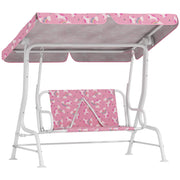 Dondolo per Bambini Altalena da Giardino 2 Posti 112x75x120 cm Rosa