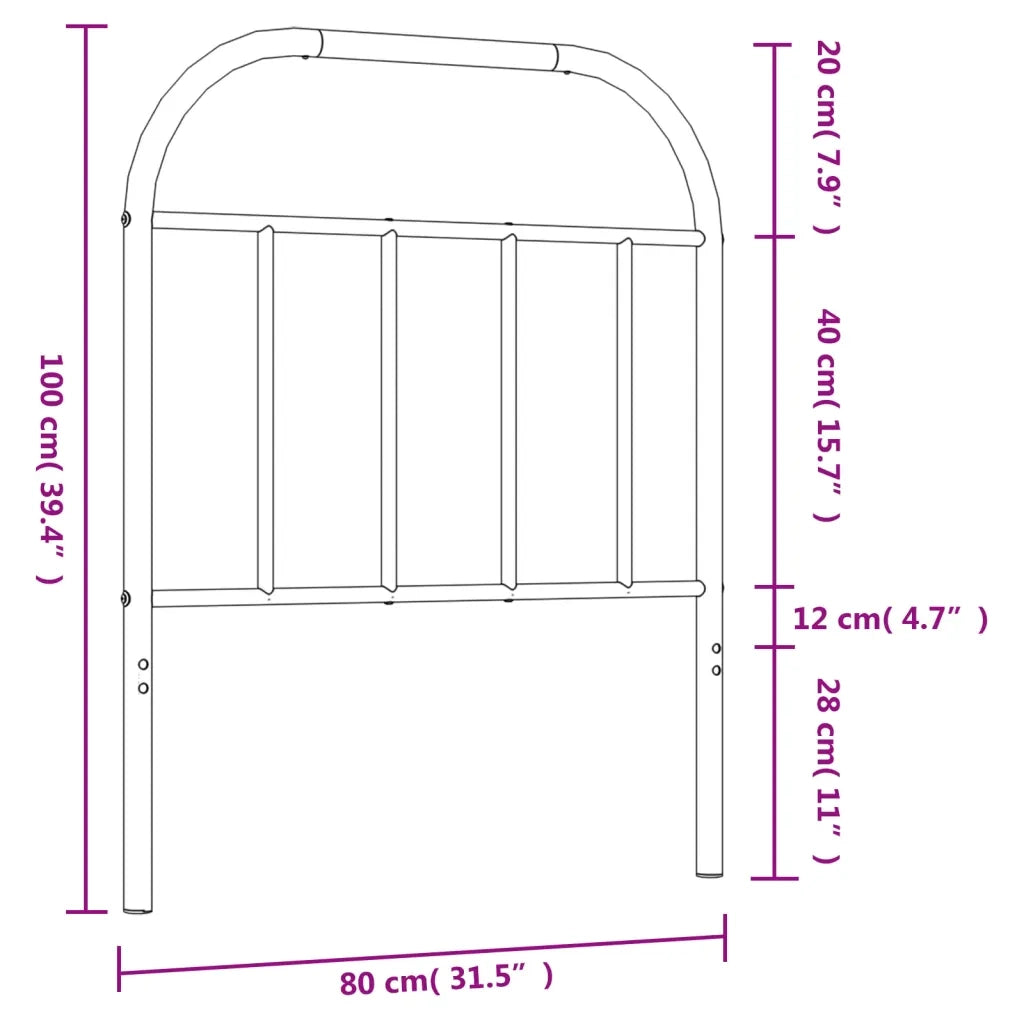 Testiera di Ricambio in Metallo Bianco 75 cm 353710