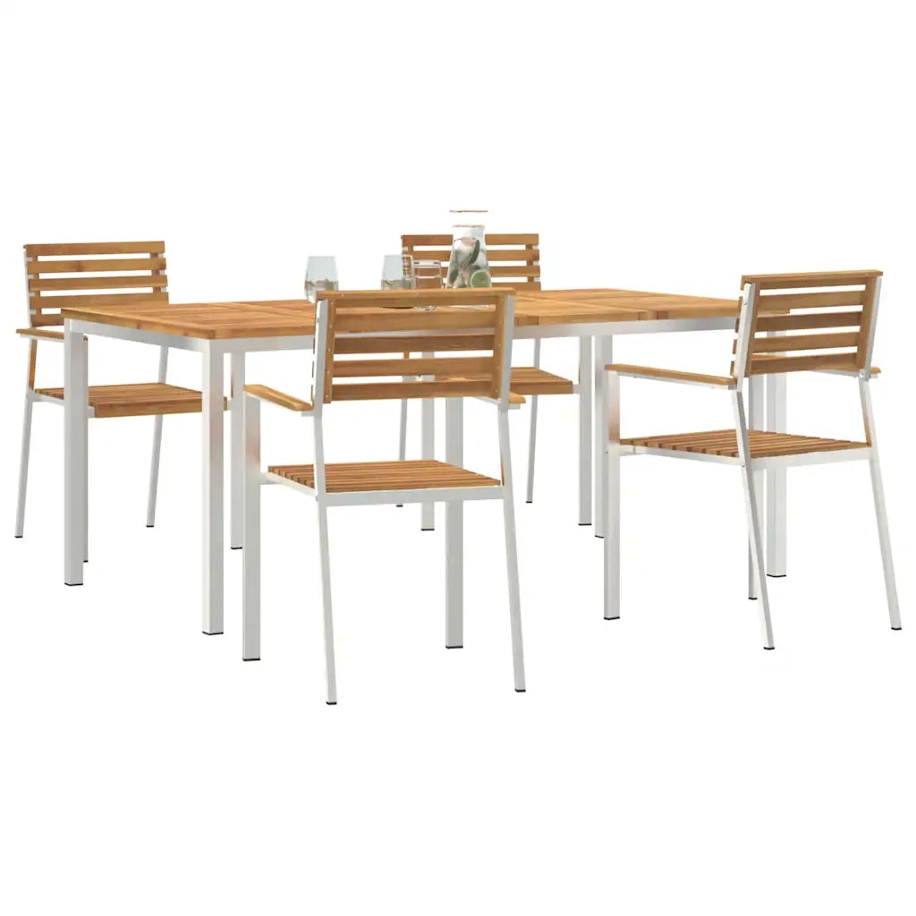 Set da Pranzo per Giardino 5 pcs Legno di Acacia Massello 3334777