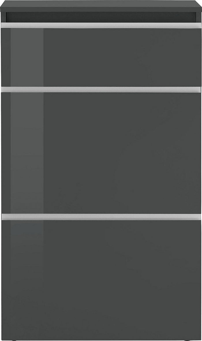 Scarpiera 2 Ante e 1 Antina a Ribalta 110x40x47,7 cm Magic Antracite Lucido