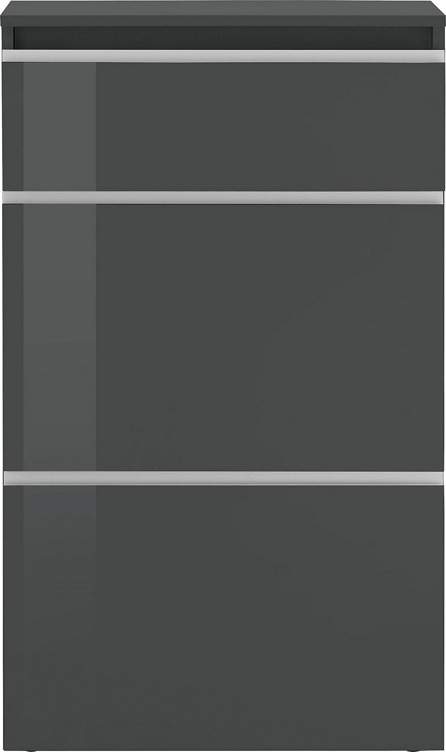 Scarpiera 2 Ante e 1 Antina a Ribalta 110x40x47,7 cm Magic Antracite Lucido