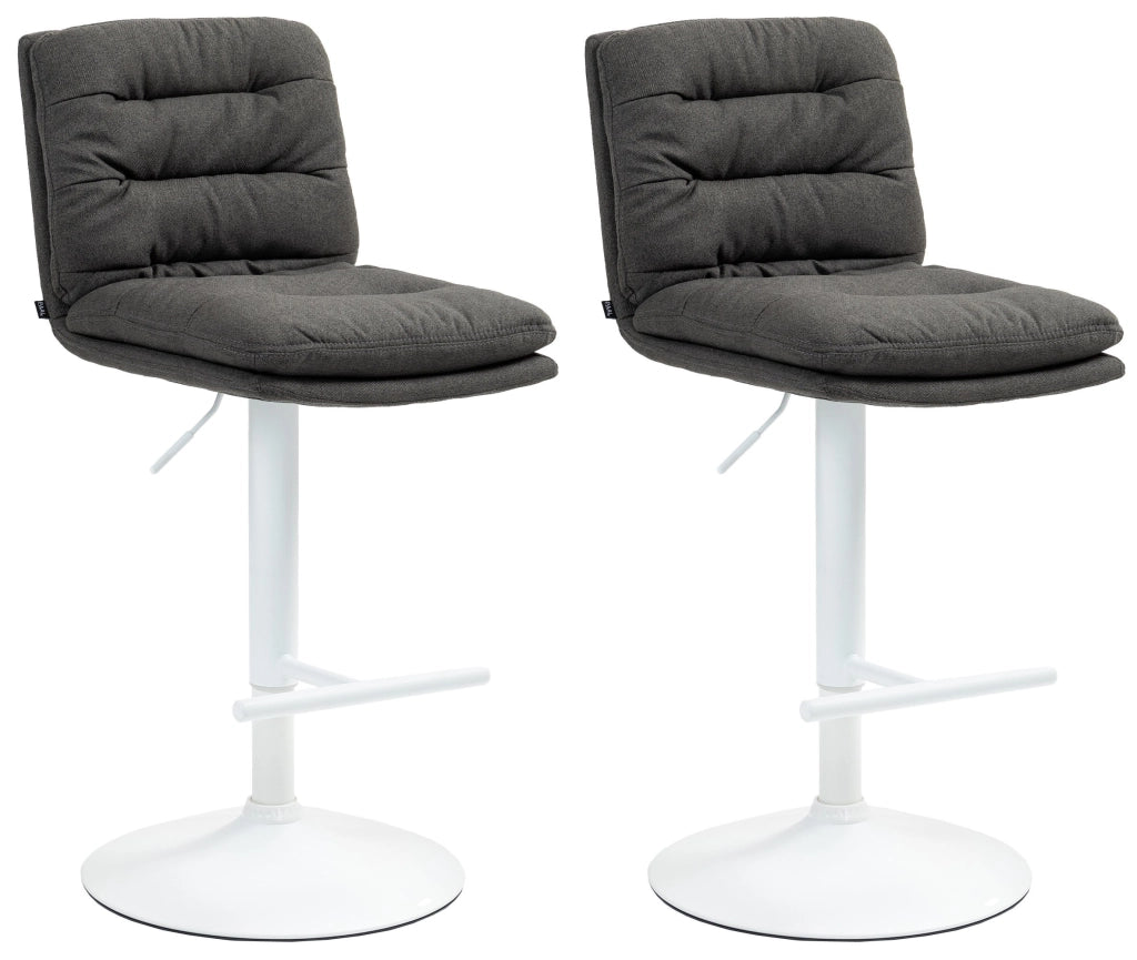 2er Set Barhocker Damar Stoff weiЯ