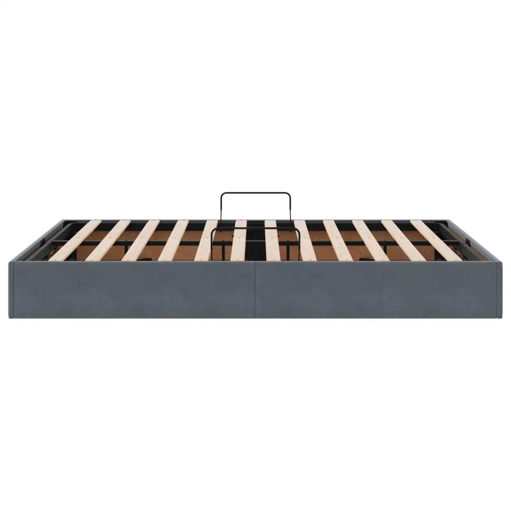 Letto ottomano Grigio Scuro 140 x 200 cm Velluto