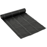 Telo Pacciamatura 50x2m 100g/m² Telo Anti Erbacce Telo Nero per Orto, Serra, Giardino Drenante e Traspirante con Quadrettatura