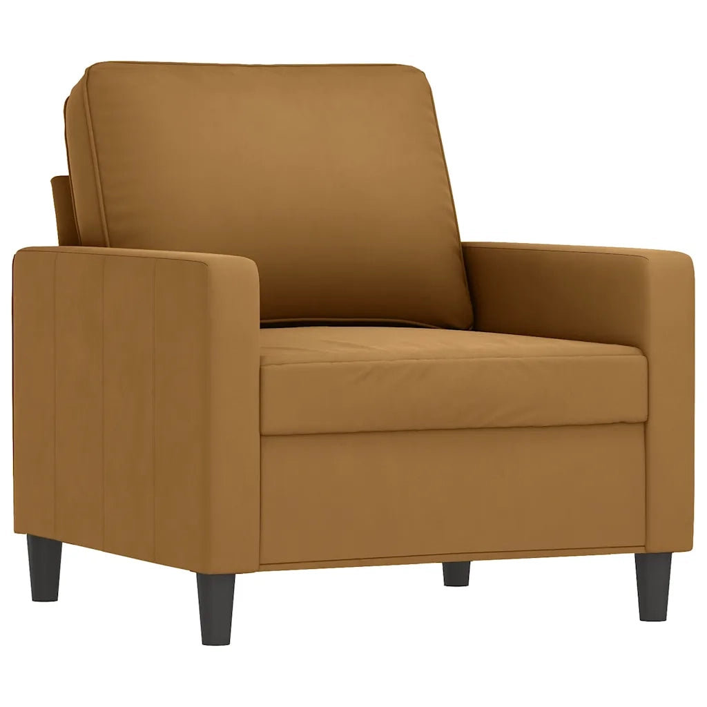 Set di Divani 4 pz Marrone in Velluto