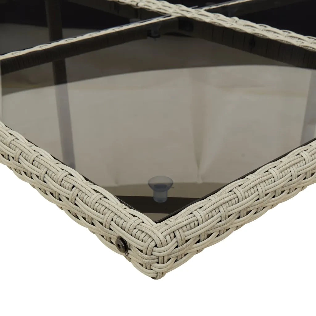 Set da Pranzo da Giardino 15 pz con Cuscini Grigio Polyrattan 3278002