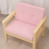 Poltrona per Bambini con Tessuto Morbido di Velluto e Struttura in Legno Seduta e Schienale Imbottiti 46,5x44x45 cm Rosa
