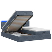 Letto Ottomano con Materasso e LED Grigio Scuro 160 x 200 cm 3457309