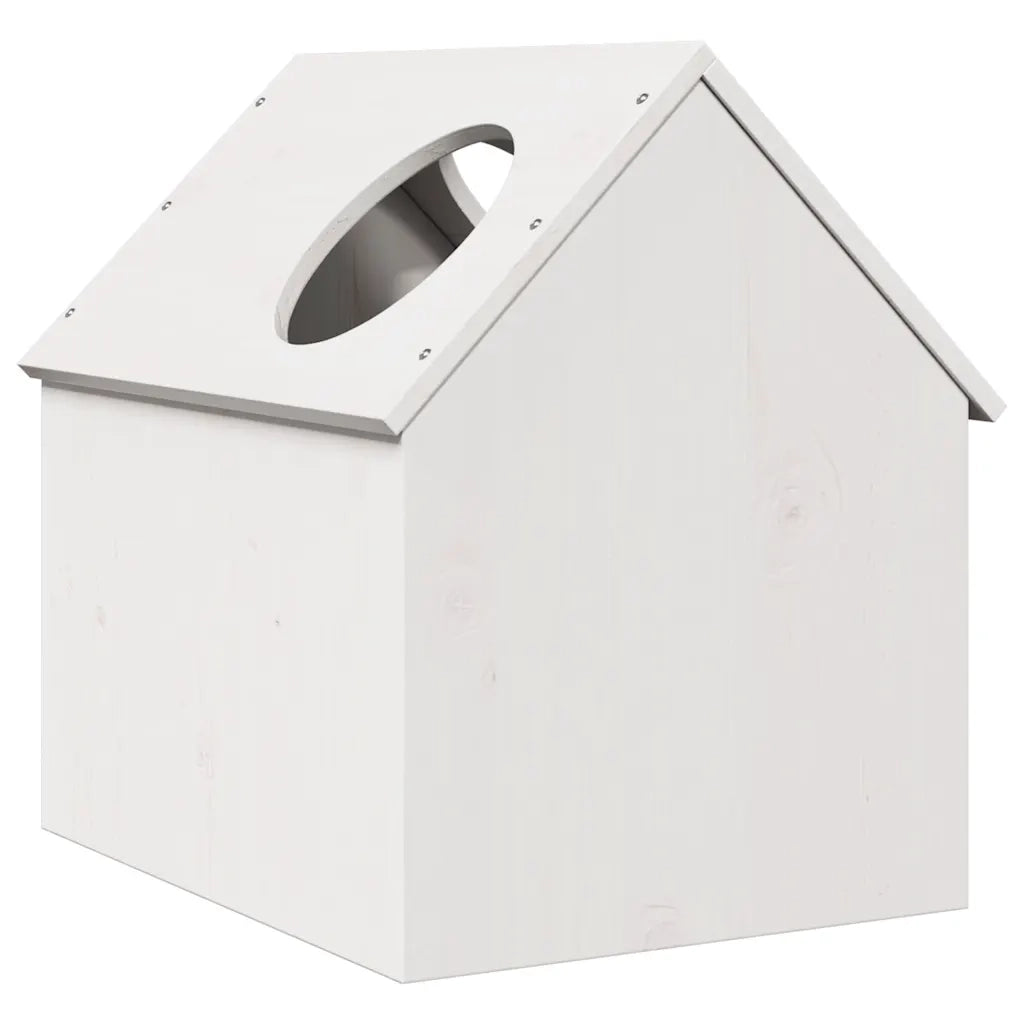 vidaXL Cuccia per Gatti Bianca 41x50x50 cm in Legno Massello di Pino
