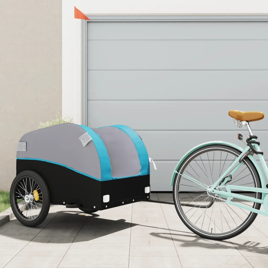 Rimorchio da Bici Nero e Blu 45 kg in Ferro CFW4151555