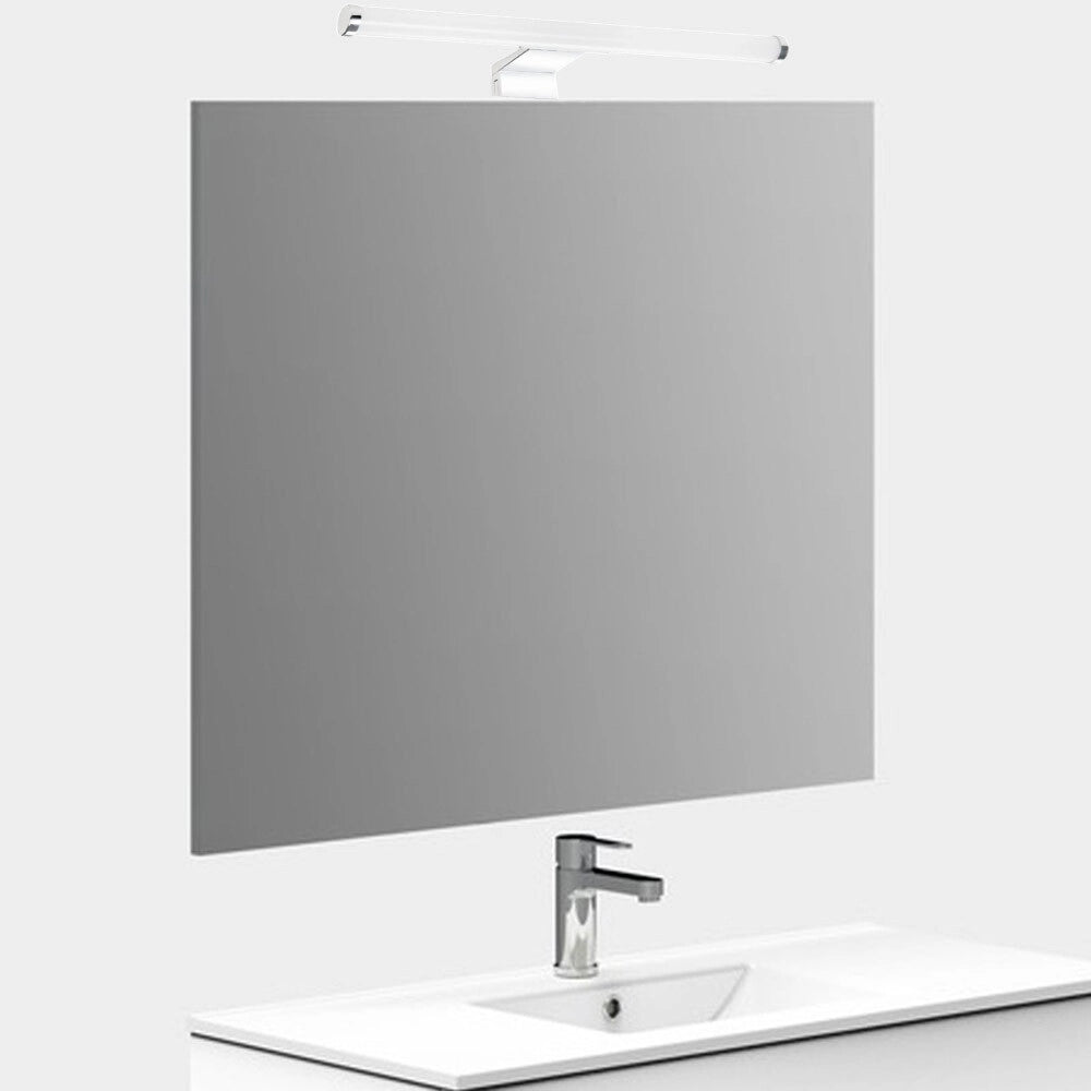 Trade Shop - Lampada Led Da Specchio Bagno Tondo Doppia Istallazione 9w Luce 4000k Ip44 Argento 600pc-an -