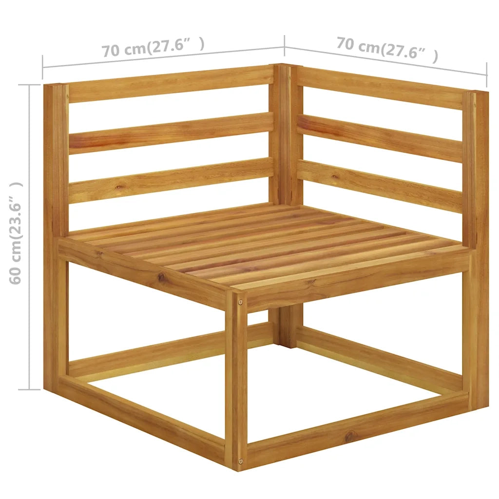 Set Divani da Giardino 6 pz con Cuscini Crema Massello Acacia cod mxl 51255