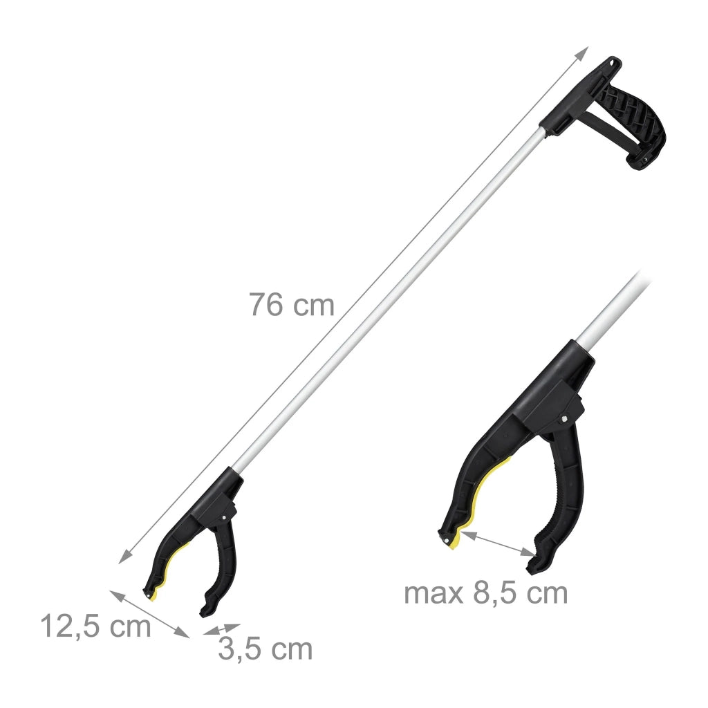 Pinza di presa ergonomica leggera 76 x 12,5 x 3,5 cm uso pratico per oggetti in alluminio argentato 13_0006077