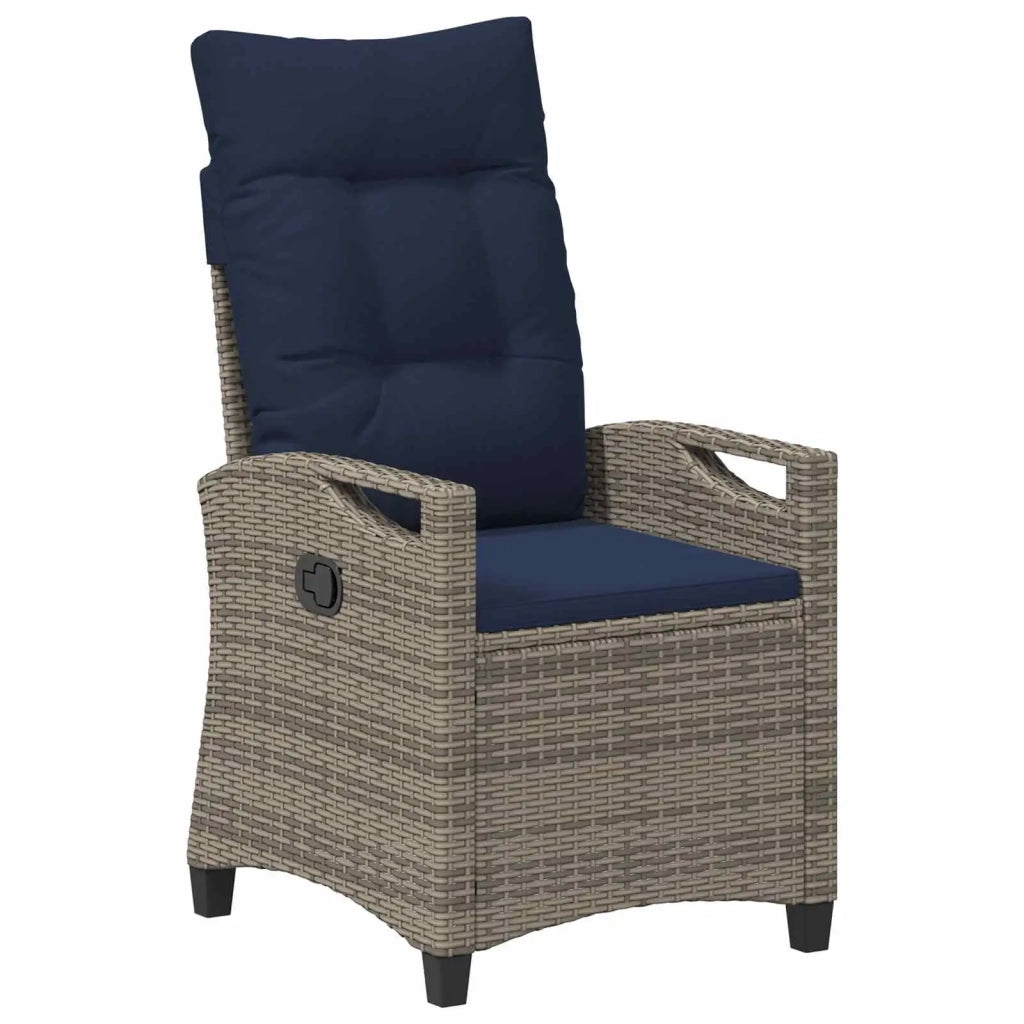 Sedia da Giardino 2 pcs grigio e blu navy 56 x 60 x 112 cm