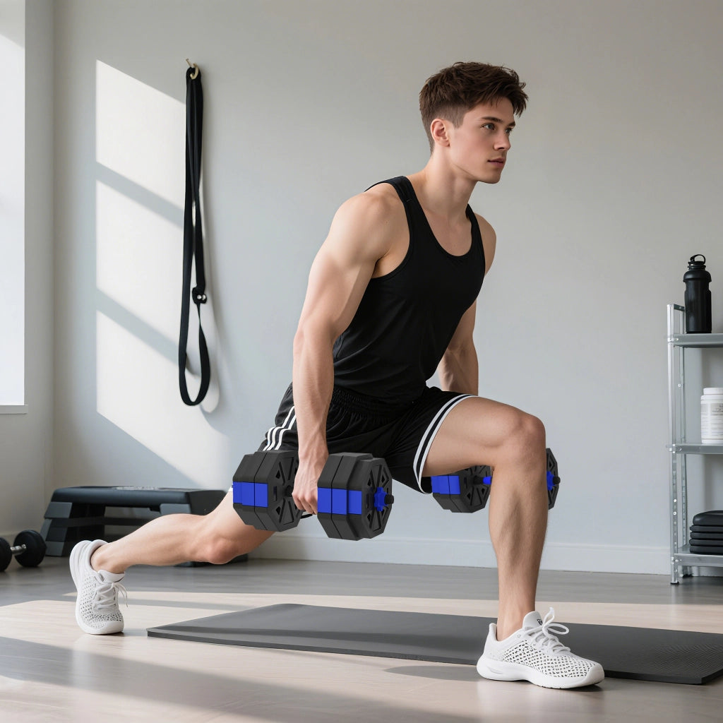 Set di Pesi 6 in 1 Regolabile 30 kg ¨C zephmum ¨C Blu