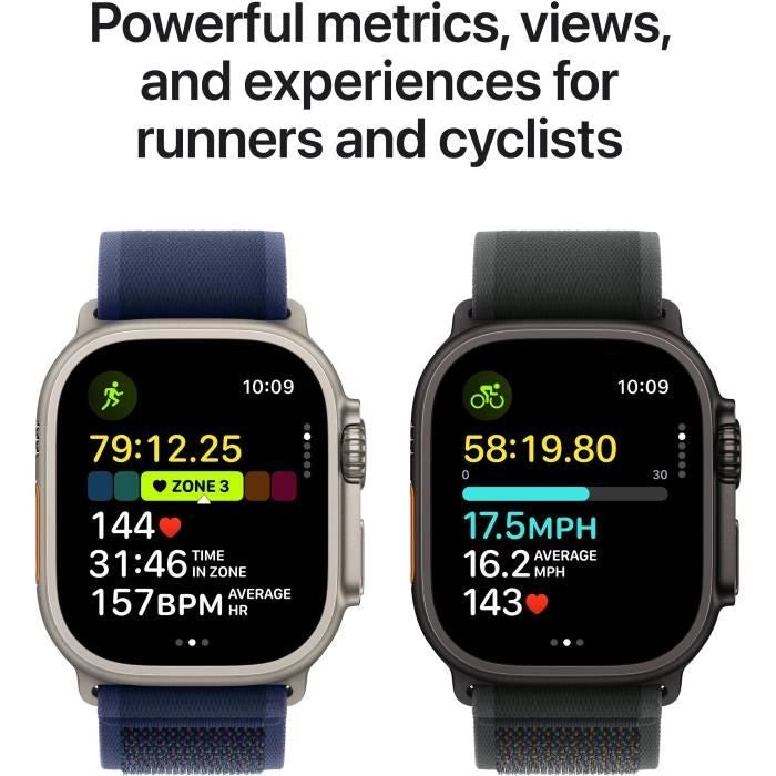 Apple Watch Ultra 2 GPS + Cellular - 49 mm - Cassa in titanio nero - Cinturino Alpine Loop verde scuro - Large