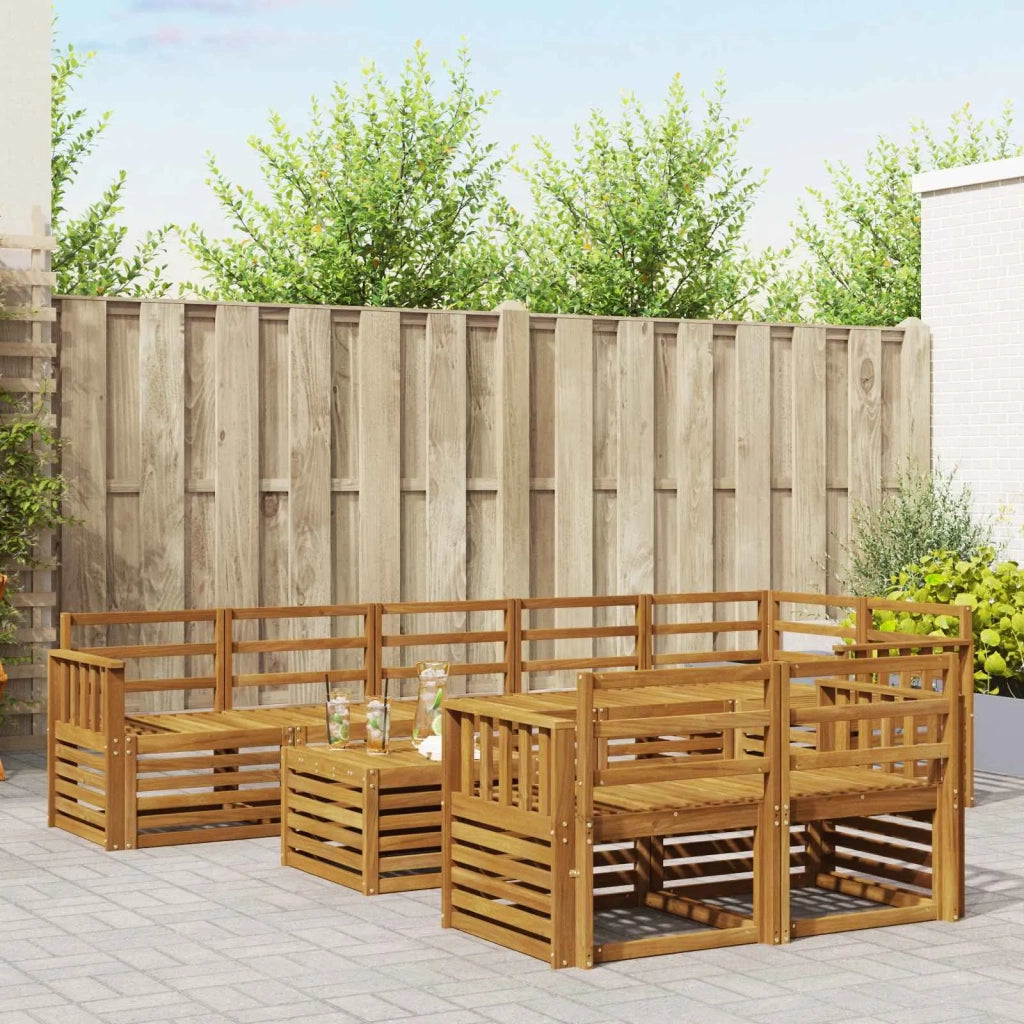 Set divani 9 pcs Naturale Legno di Acacia Massello 3375039