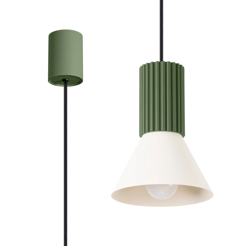 Lampada a sospensione moderna verde/beige E14 Moldea Pure Lume