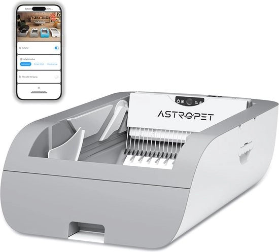 Toilet automatica per gatti con controllo via app e sensore infrarosso - Grande capacità per più gatti (Grigio)