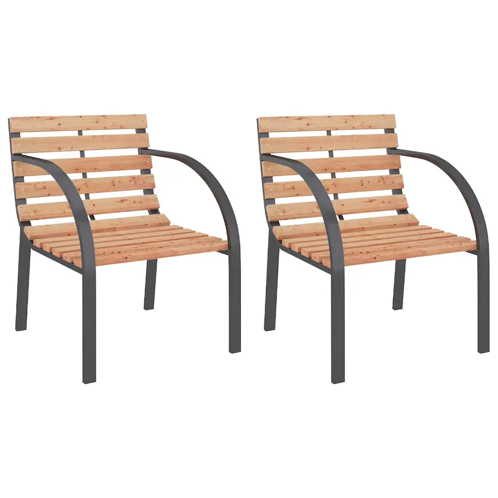 Sedie da Giardino 2 pz in Legno 47937