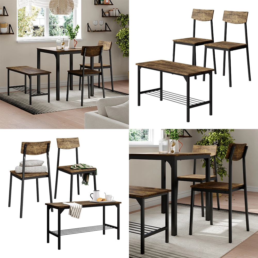 Vicco Panca e sedia Nero/quercia rustico 85 x 46 cm 3 parti