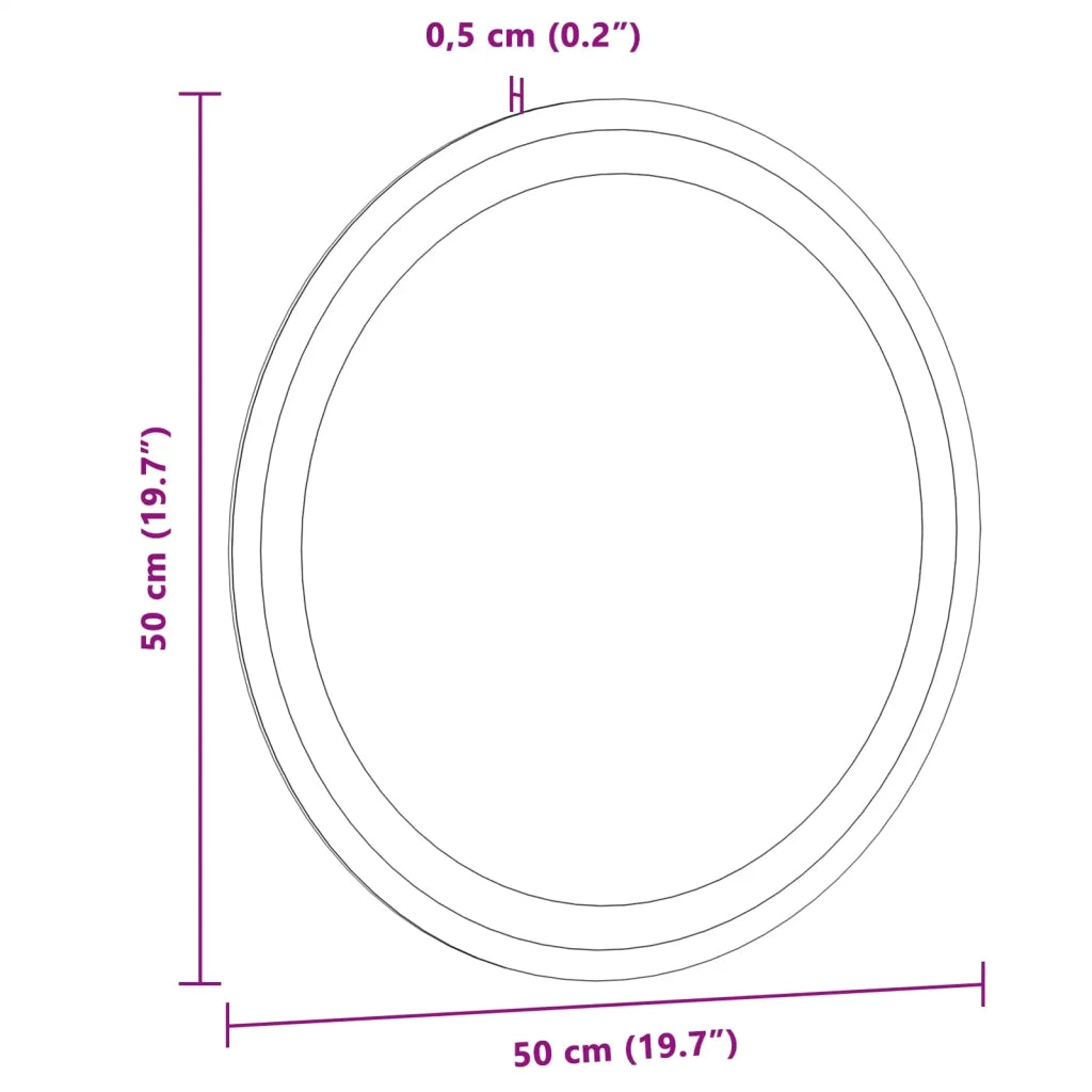 Specchio da bagno LED Trasparente Ø 50 cm vetro temperato 42045846