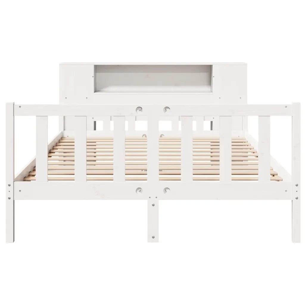 Letto Libreria senza Materasso Bianco 150x200 cm Legno di Pino 3322089