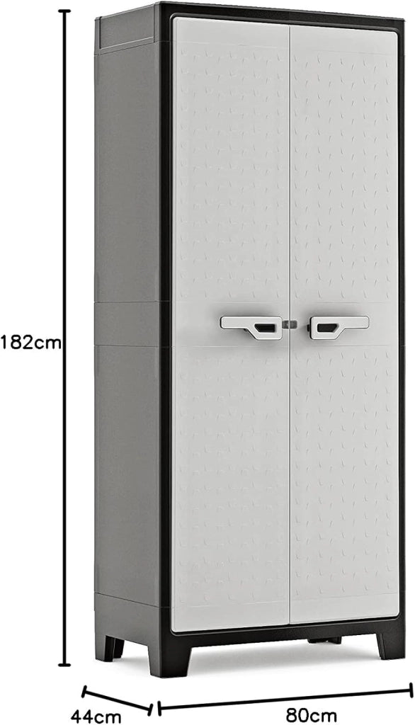 Armadio Alto Titan con Ripiani Regolabili, da interno ed esterno, 80 x 44 x 182 cm