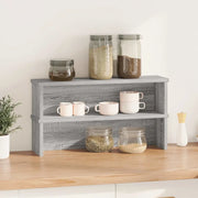 Mensola da cucina-Scaffali da Cucina Impilabili 2 pz Grigio Sonoma 60x15x16 cm