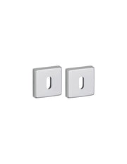 Coppia di rosette quadrate VELES 50 x 50 mm con foro chiave, finitura argento F1 – THIRARD