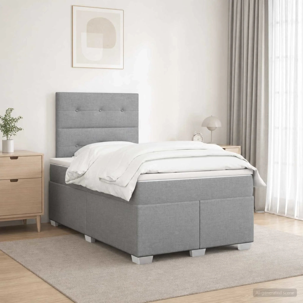 Letto box spring con materasso Grigio Chiaro 120 x 200 cm 3453381