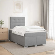 Letto box spring con materasso Grigio Chiaro 120 x 200 cm 3453381